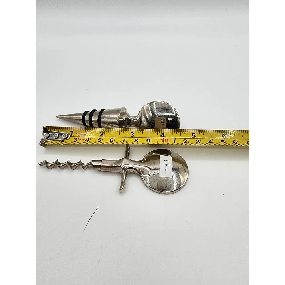 Green Bay‎ Packers Wine Bottle Stopper and Corkscrew Opener Set Silver Tone NFL